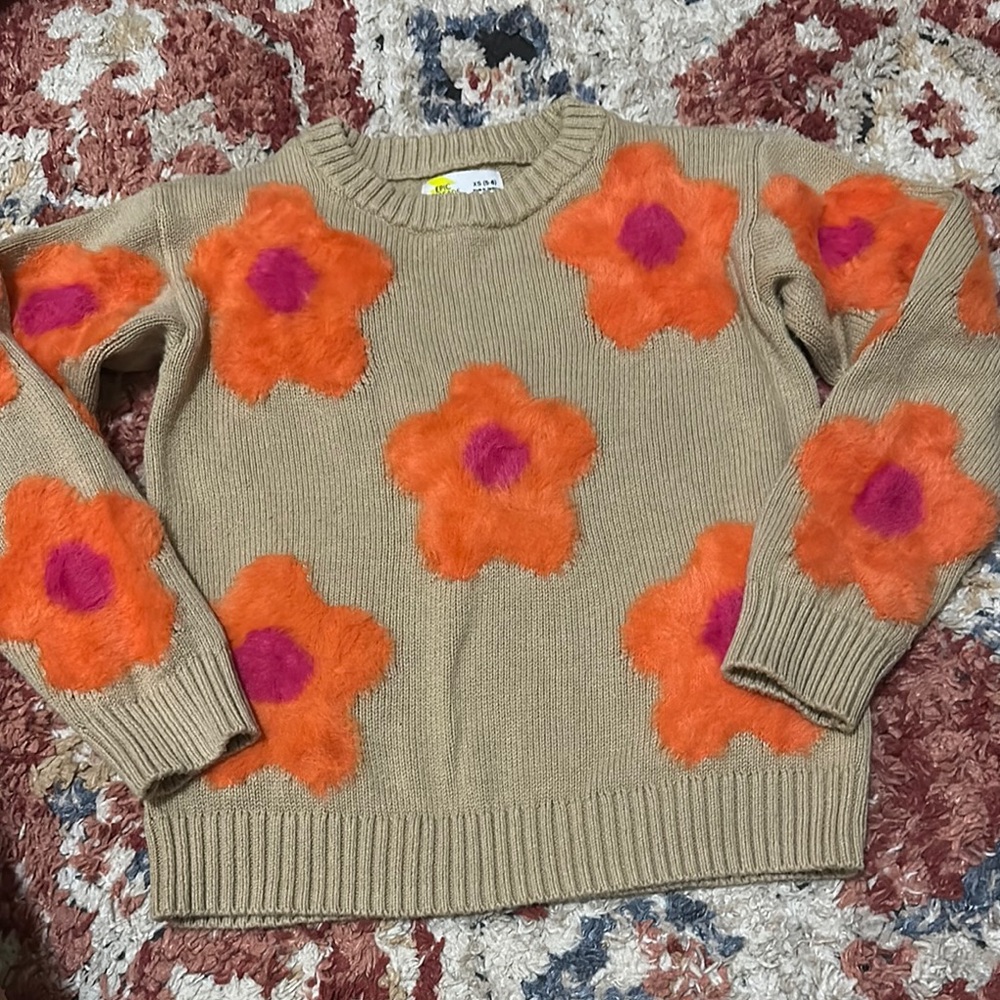 Epic Threads Tan and Orange Knit Sweater